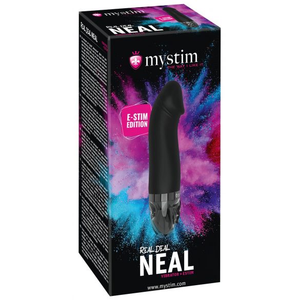 mystim Real Deal Neal E-Stim - vibrator electro cu acumulator (negru) 