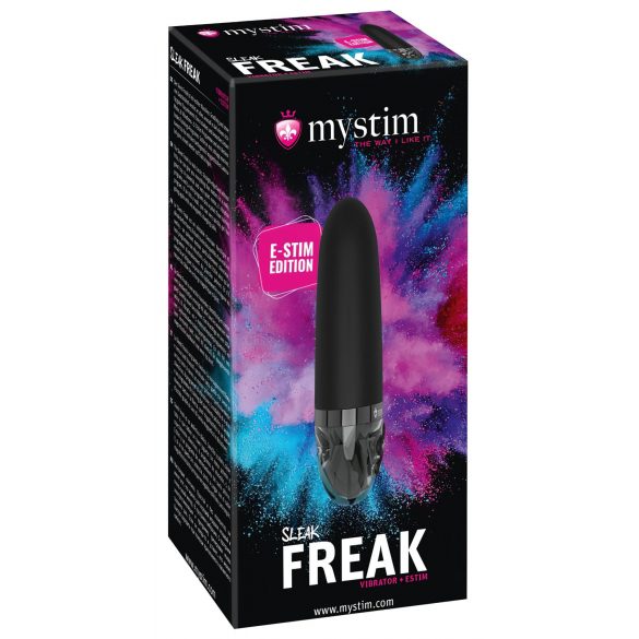 mystim Sleak Freak E-Stim - vibrator cu baterie și electrostimulare (negru) 