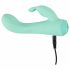 Mini Vibrator Cuties 4 - rezistent la apă, cu urechi de iepure, pe baterii (verde) 