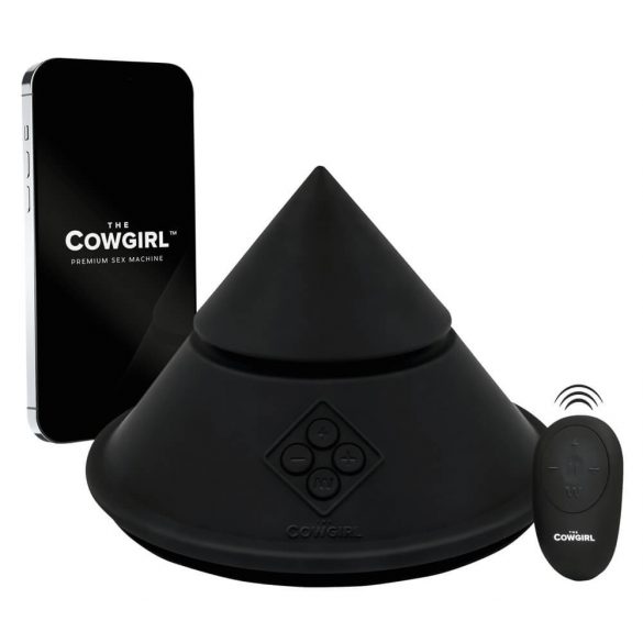 Conele Cowgirl - dispozitiv sexual inteligent cu accesorii diverse (negru) 