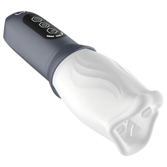 LUX Active First Class - masturbator cu cap rotativ (alb-gri)