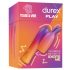 Durex Tease & Vibe - Vibrator de tijă cu acumulator, cu stimulator de clitoris în formă de iepuraș (roz)