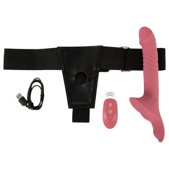 You2Toys - set de vibratoare strap-on (negru-mauve)