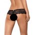 Obsessive Merossa - tanga feminin deschis cu strasuri - negru  - 2XL/3XL