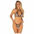 Obsessive Xenita - set sutien transparent cu model (gri) 