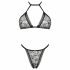 Obsessive Xenita - set sutien transparent cu model (gri) 