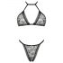 Obsessive Xenita - set sutien transparent cu model (gri) 