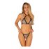 Obsessive Xenita - set sutien transparent cu model (gri)  - L/XL