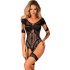 Obsesiv - body din plasă cu model, deschis (negru) - (S-L) 