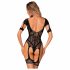 Obsesiv - body din plasă cu model, deschis (negru) - (S-L) 