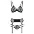 Set de lenjerie Passion Floris (negru)  - L/XL