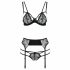 Set de lenjerie Passion Floris (negru) 