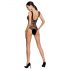 Body transparent cu dungi Passion BS086 (negru) - S-L 