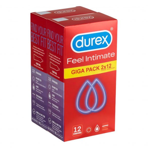 Durex Feel Intimate - pachet de prezervative subțiri (2x12 buc)