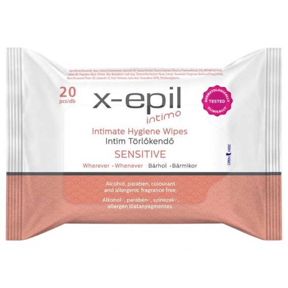 X-Epil Intimo Sensitive - șervețele intime (20 buc)