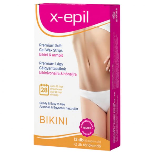 X-Epil - benzi de ceară gata de utilizare 12buc - bikini/axile