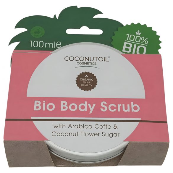 Ulei de cocos - Exfoliant Bio pentru corp cu cafea și zahăr din flori de cocos (100ml)