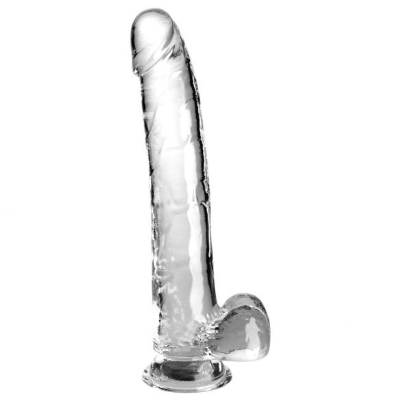 / King Cock Clear 11 - dildo cu testicule (transparent)