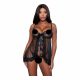 Be Wicked Emma - babydoll cu buline (negru) 