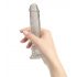 Dildo cu ventuză Addiction Crystal - transparent, 18 cm 