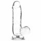 Dildo cu ventuză și testicule, transparent - 15cm 