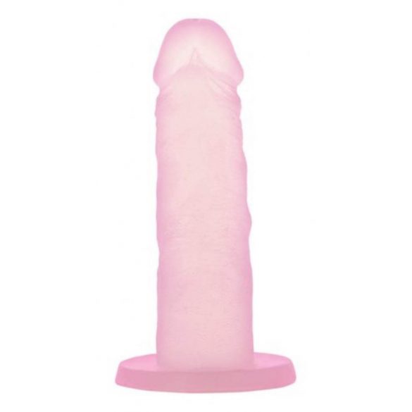 Dildo din silicon cu ventuză - roz 