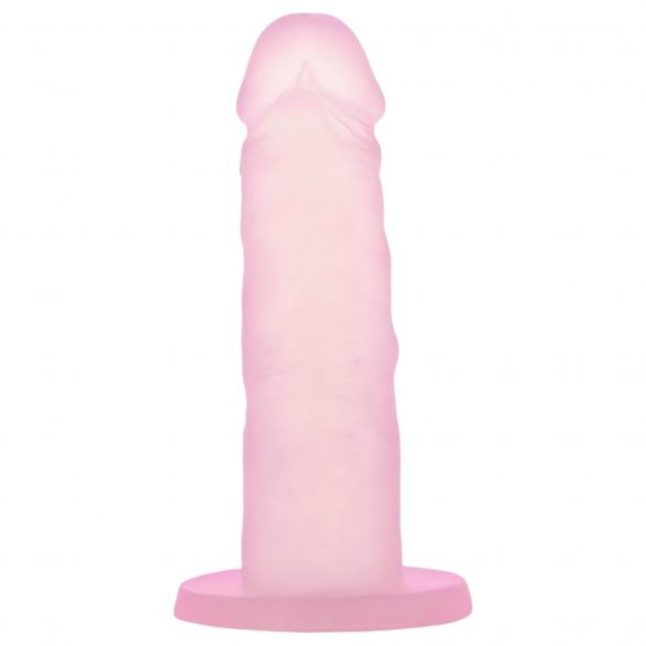 Dildo din silicon cu ventuză - roz 