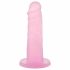 Dildo din silicon cu ventuză - roz 