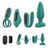 Sex HD - set de vibratoare cu acumulator, telecomandă, 4 piese (verde)