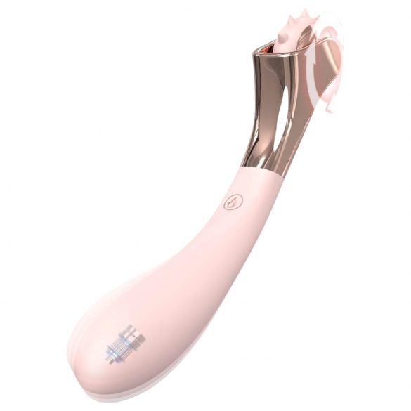 Vibrator și roată stimulatoare HD, rezistent la apă, cu acumulator (roz) 