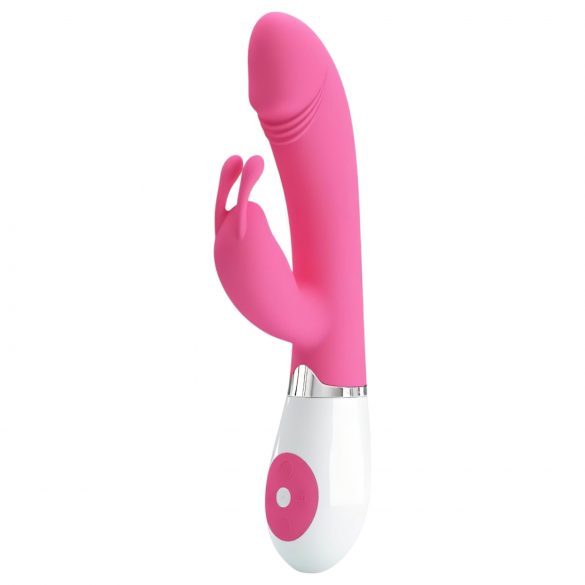 Pretty Love Gene - vibrator rezistent la apă pentru punctul G (roz-alb) 