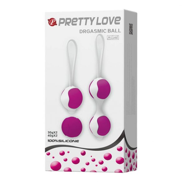 Set de bile vaginale Pretty Love Orgasmic (alb-violet) 