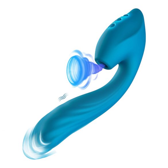 Vibeconnect - Vibrator punctul G și stimulator clitoral rezistent la apă (albastru) 