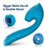 Vibeconnect - Vibrator punctul G și stimulator clitoral rezistent la apă (albastru) 