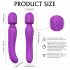 Vibrator masaj încălzitor cu acumulator și 2 motoare Iris HD (mov) 