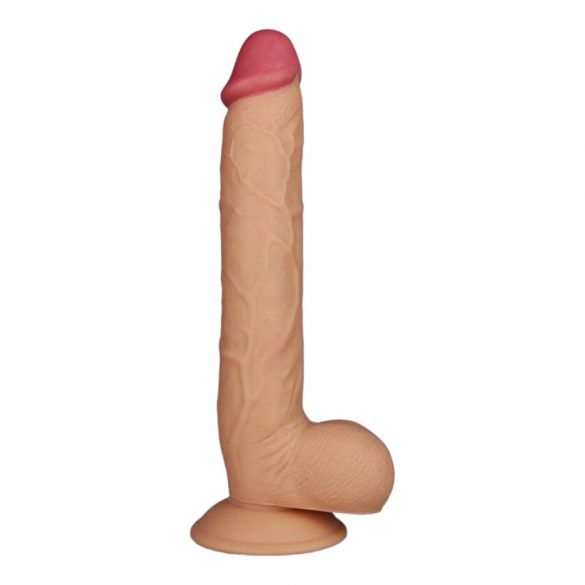 Dildo realist cu ventuză și testicule, mărime mare - 25 cm (natural) 