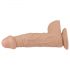 Lovetoy Real Extreme - dildo cu ventuza și testicule - 23cm (natural)