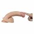 Lovetoy Real Extreme - dildo cu bază și testicule pentru punctul G - 21cm (natur)