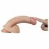 Lovetoy Real Extreme - dildo cu bază și testicule pentru punctul G - 21cm (natur)