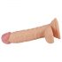 Lovetoy Real Extreme - dildo cu bază și testicule pentru punctul G - 19 cm (natur)