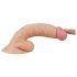 Lovetoy Real Extreme - dildo cu bază și testicule pentru punctul G - 19 cm (natur)