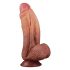 Dildo realist cu două straturi - 26 cm (natural) 