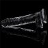 Dildo Flawless Clear cu ventuză și testicule - 19cm (transparent) 