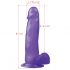 Lovetoy Jelly Studs - dildo realist cu bază - 20cm (mov)