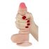 Dildo cu ventuză și piele glisantă, două straturi - 18cm (natural) 