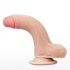 Dildo cu ventuză și piele glisantă, două straturi - 18cm (natural) 