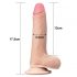 Dildo cu ventuză și piele glisantă, două straturi - 18cm (natural) 