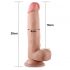 Dildo cu ventuză și piele dublu strat - 21 cm (natural) 