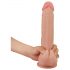 Lovetoy Sliding-Skin - dildo cu două straturi și bază cu ventuză - 23cm (natur)