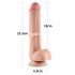 Lovetoy Sliding-Skin - dildo cu două straturi și bază cu ventuză - 23cm (natur)